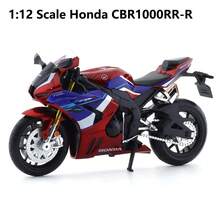 Burago 1:12 Scale Honda CBR1000RR-R Fireblade SP (White/Red) Die-Cast Motorcycle Model – Creative Desktop Ornament With Display Stand - Multicolor - View 12