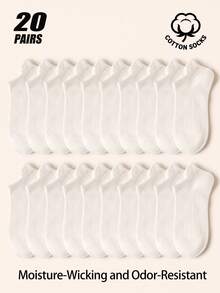 5/6/20/30 Pairs Women's Mesh Breathable Cotton Socks, Moisture-Wicking Anti-Odor Thin Ribbed Low-Cut Invisible Socks, Casual Everyday Socks - Multicolor - View 19
