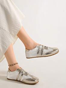 2026 Spring/Summer New Women's Bow Decor Ballet Flats - Gold - View 6