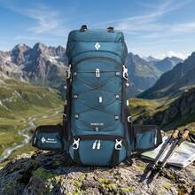 Black Diamond 48L Multi-Functional Mountaineering Backpack Large Capacity Waterproof Travel Backpack For Outdoor Adventures - Navy Blue - View 2