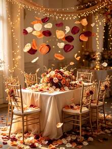 100/200/500/1000pcs Autumn Color Artificial Rose Petals, Suitable For Romantic Proposal And Confession, Gift Box Filling, Flower Basket Decoration, Aisle Scattering, Birthday, Graduation Ceremony, Wedding, Party And Halloween Decoration - Multiple Styles - View 8