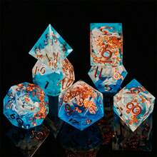 Set Dadu Resin Dua Warna Buatan Tangan, Cocok untuk Permainan Peran, dengan Kilauan Galaksi dan Tepi yang Presisi, Hadiah Sempurna untuk Remaja 14+ untuk Ulang Tahun atau Natal - MultiWarna - View 4