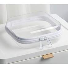 1/2pcs Transparent Hard Shell Zipper Storage Bag, Transparent Hard Plastic Zipper Pouch, Double Zipper Hard Shell Storage Bag, Travel Storage Bag, Transparent Makeup Bag, Suitable For Storage, Snack Bag, Pencils, Building Blocks, Travel Essential - View 7