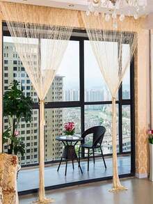 Baofeng (One Piece) Fashionable Beaded Curtain, Fun Gift, Shiny Tassel String Curtain, Living Room/Dining Room Partition, Wedding DIY Home Decor, Glitter Beaded Decoration, Room Divider, Tassel Polyester Fabric Curtain - A - View 6