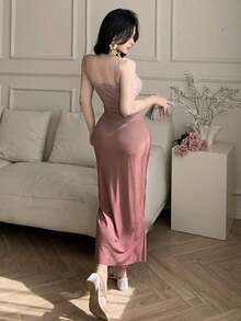Vestido de tirantes finos elegante de color degradado ajustado para mujer - Multicolor - Ver 6