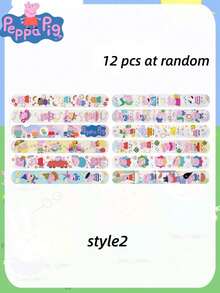 6/12/18pcs Peppa Pig Daddy Pig Rings & Peppa Pig PC Bracelets, Birthday Party Favors For Friends And Classmates, Best Friend Keepsake, Holiday Gift, Party Atmosphere Decor, Perfect Party Decoration, Home Decor - Multicolor - View 7