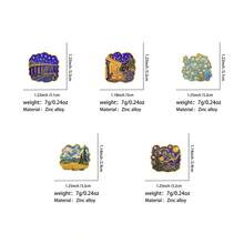 Van Gogh Starry Night Enamel Lapel Pin Badge, Suitable For Backpacks And Bags, Cool Decoration, Gift For Friends - Multicolor - View 3