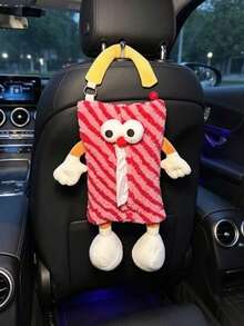 1 Peça Caixa de Lenços de Carro Criativa e Fofa de Monstro, Bolsa de Lenços de Carro, Caixa de Armazenamento de Lenços de Carro, Lixeira de Carro Criativa e Fofa de Monstro - Multicolorido - Visão 6