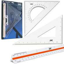 Architectural Triangular Ruler Set With 12 Inch Triangular Scale 11 Inch 30/60 And 8 Inch 45/90 Triangles - Clear - View 9
