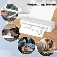 Printer Portabel Nirkabel ORICO - Printer Termal, Printer Tanpa Tinta Desktop. Mendukung kertas termal lipat ukuran US Letter dan A4, kompatibel dengan ponsel pintar dan tablet, kertas cetak dapat dibeli secara terpisah. - Putih - View 10