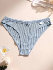 7件組女款棉質三角內褲 V腰無縫內褲 羅紋素色內衣 舒適透氣內褲 - 彩色 - 查看 6