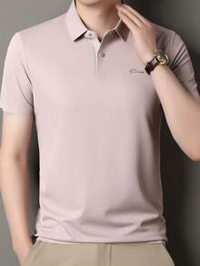 Pro Man Wardrobe 男士無縫黏合防皺夏季涼感短袖 POLO 衫，休閒商務通勤穿搭，Smart Casual 風格 - 粉色 - 查看 4