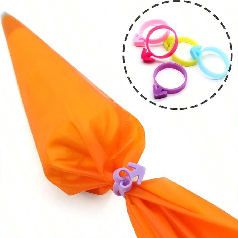 8/16pcs Reusable Silicone Piping Bag Ties, Piping Bag Clips, Suitable For Cookies, Cupcakes, Dessert Decoration Bags, Kitchen Gadgets, Baking Tools - Multicolor - View 1