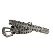 European & American New Wasteland Style Y2K Millennium Hot Girl Vintage Distressed Rivet Embossed Waist Belt Yabby Style Decorative Leather Belt - Multicolor - View 4
