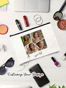 Customizable Clutch Bag With Printed Photos/Illustrations. Personalized Cosmetic Bag. Suitable For Holidays/Vacations, School - Multicolor - View 7