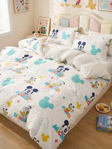 South Life 2/3件組 Disney 印花被套組（1件被套 + 1/2件枕套，不含芯），柔軟防起球，適用雙人/Full/Queen/標準床，多尺寸可選，可機洗，臥室裝飾 - 彩色 - 查看 7