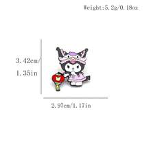 SANRIO 1個可愛卡通三麗鷗胸針，萬聖節與聖誕節金屬徽章，Hello Kitty胸針，柔美甜美貓咪合金包包飾品針 - 彩色 - 查看 2