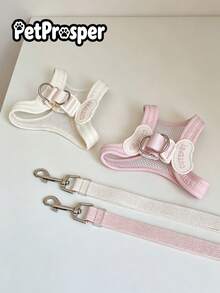 Step‑In Dog Harness And Leash Set, Pastel Macaron Color Puppy Harness, Soft Breathable Mesh Adjustable No‑Pull Vest Harness For Small Dogs Cats, Lightweight Walking Pet Harness Dog Cat Stuff Dog Leash Dog Harness And Leash Set - Multicolor - View 9