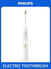 PHILIPS HX8911 聲波電動牙刷，歐盟標準插頭感應式充電器，IPX7 防水 2 分鐘智能計時聲波震動牙刷，適用日常口腔護理 - 白色 - 查看 5