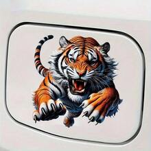 2D Flat, 2D Flat Stickers With A Tiger Charging Towards You. For Car Motorcycle Laptop Phone Cup Smooth Surfaces Decor - A - View 4