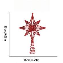 1Pc Glitter Snowflake Star Tree Topper, Spring Coil Base, Shiny Metal Red Gold Silver, Detachable Stand, Durable Non-Fading, Lightweight Easy Hang, Festive Xmas Ornament, Winter Holiday Home Decor, Mantel Desk Front Door Indoor Scene - Christmas - View 9
