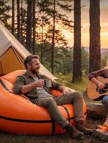 Portable Inflatable Bean Bag Sofa Chair, Soft Velvet Leak-Proof Slouchy Sofa, Lightweight Foldable Inflatable Sofa, Suitable For Camping, Balcony, Garden, Indoor Games, Beach And Travel Use - Multicolor - View 6