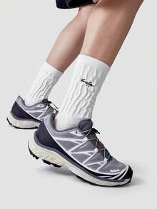 1/4/8 Pairs Men's Mid-Calf Socks, Japanese Style Vertical Stripe Textured Long Socks, Minimalist Letter Embroidery Candy Color Sports Mid-Calf Socks, Fun Socks, Men's Hip-Hop Socks - Multicolor - View 6