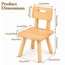 Solid Wood Low Stool With Back & Handle, Nordic Footrest For Living Room, Entryway Shoe Bench - Yellow - View 2