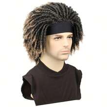 Headband Wig For Men 6Inch Short Afro Style Men's Synthetic Dreadlock Wig With Headband 100% Heat Resistant Fiber Daily Use Hairpiece - Multicolor - View 11