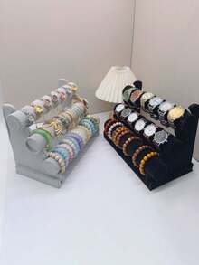 Jewelry Storage Display Rack, Velvet T-Shaped Bracelet Display Stand, Desktop Jewelry Storage Rack, Velvet Jewelry Display Stand, Bracelet Necklace Earring Tower Stand, Multi-Functional Jewelry Storage Rack. - Multicolor - View 6