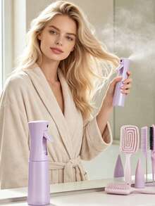 Hair Styling Tool Set (Includes Spray Bottle & Professional Combs): Includes Curling Comb, Styling Comb, Spray Bottle, Volumizing Comb, Hollow Breathable Comb, Tail Comb, And Dual-Head Styling Brush; Suitable For All Hair Types (Curly/Wavy/Straight), Ideal For Salon Use. - Multicolor - View 5