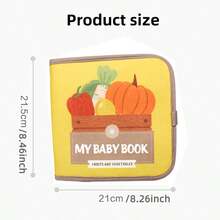 Baby Vegetable & Fruit Early Learning Cognition Books - Baby Toy Gift Touch & Feel Soft Cloth Book Tummy Time Sensory Learning Toy Stroller Toy Christmas Halloween Thanksgiving Gift - Red - View 12