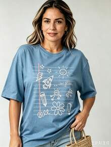 Women Senior T-Shirts & Tops - Blue - View 2