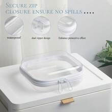 1/2pcs Transparent Hard Shell Zipper Storage Bag, Transparent Hard Plastic Zipper Pouch, Double Zipper Hard Shell Storage Bag, Travel Storage Bag, Transparent Makeup Bag, Suitable For Storage, Snack Bag, Pencils, Building Blocks, Travel Essential - View 8