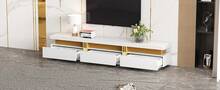 White Coffee Table - Particle Board Side Table For Living Room - 白色 - 查看 4