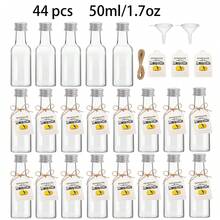44pcs/4pcs Empty Plastic Lemon Juice Bottles With Lids, Mini Refillable Bottles With Lemon Labels, Jute Rope And Funnel, Suitable For Homemade Lemonade, Juice, Wedding, Party Favors, Beach Trips, Picnics, Holiday Gatherings And Kitchen Decor - Transparent K - View 12