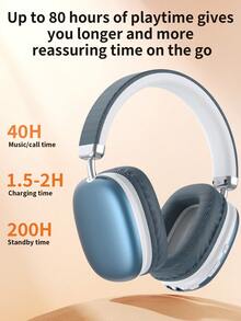 Tagry Cuffie Bluetooth senza fili con microfono, pieghevoli e portatili, suono stereo Hi-Fi, padiglioni auricolari in memory foam - Blu - Visualizzare 9