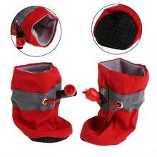 4pcs Small Dog Waterproof Dog Shoes, Protect Pets' Paws And Keep Them Dry - Red - View 6