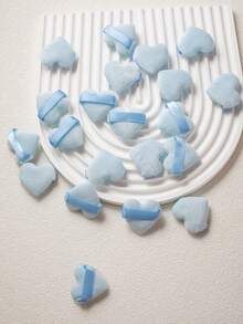 10/20/30/60個迷你水滴形棉粉撲，超柔軟天鵝絨材質，專為眼部與眼角輪廓修飾設計，適合所有膚質 - 淺藍色 - 查看 7