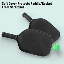2pcs Pickleball Paddle Cover Set, Durable Neoprene Universal Paddle Protector, Anti-Scratch Paddle Cover - Black - View 3