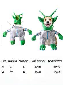 1pc Pet Transformation Costume Funny Christmas Outfit Cat Small Dog Puppy Clothes Quirky Halloween Costume - Green - View 2