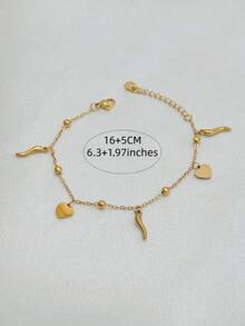 1pc Stainless Steel Star, Heart, Butterfly, Chili Charm Bracelet, Suitable For Women - Chili Bracelet - View 21