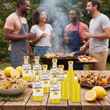 44pcs/4pcs Empty Plastic Lemon Juice Bottles With Lids, Mini Refillable Bottles With Lemon Labels, Jute Rope And Funnel, Suitable For Homemade Lemonade, Juice, Wedding, Party Favors, Beach Trips, Picnics, Holiday Gatherings And Kitchen Decor - Transparent K - View 7