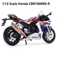 Burago 1:12 Scale Honda CBR1000RR-R Fireblade SP (White/Red) Die-Cast Motorcycle Model – Creative Desktop Ornament With Display Stand - Multicolor - View 10