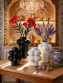 1 pieza Jarrón de cerámica mate con forma de nube, soporte para flores, múltiples colores, estilo minimalista moderno, decoración de escritorio, adecuado para boda, fiesta, hogar, oficina, Halloween, decoración navideña - florero - Ver 2