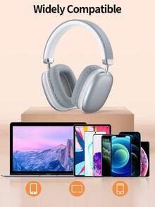 Tagry Wireless Bluetooth Headphones With Microphone, Foldable & Portable, HiFi Stereo, Memory Foam Earcups, Silver - Silver - View 3