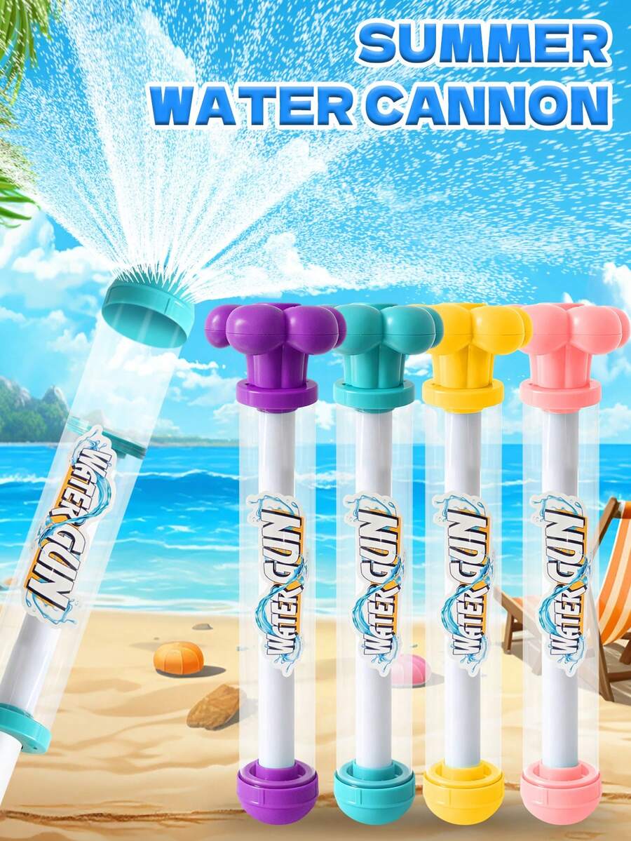 Summer Swimming Pool Beach Water Gun, 4-Color Fireworks Water Spray Gun, Pull-Out Outdoor Water Gun, Birthday Gift