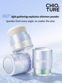 CHIOTURE Galaxy Shimmer 鑽石亮片高光粉，濃郁亮澤珍珠光澤，多用途提亮粉，適用於臉部、內眼角與身體，細緻亮片修容粉，適合初學者 - 01 Moonlit Snowcap - 查看 9