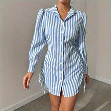 Women Mini Dresses - Light Wash - View 7