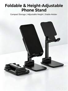 1 buah/Dudukan Ponsel Putar yang Dapat Diatur, Tripod Meja ABS Tahan Air, Dudukan Video/Streaming Langsung Ponsel, Dudukan Mudah, Penahan Ponsel (Lihat Video di Halaman untuk Langkah-langkah Pemasangan), Hadiah, Kado, Dudukan Tetap - hitam - View 5